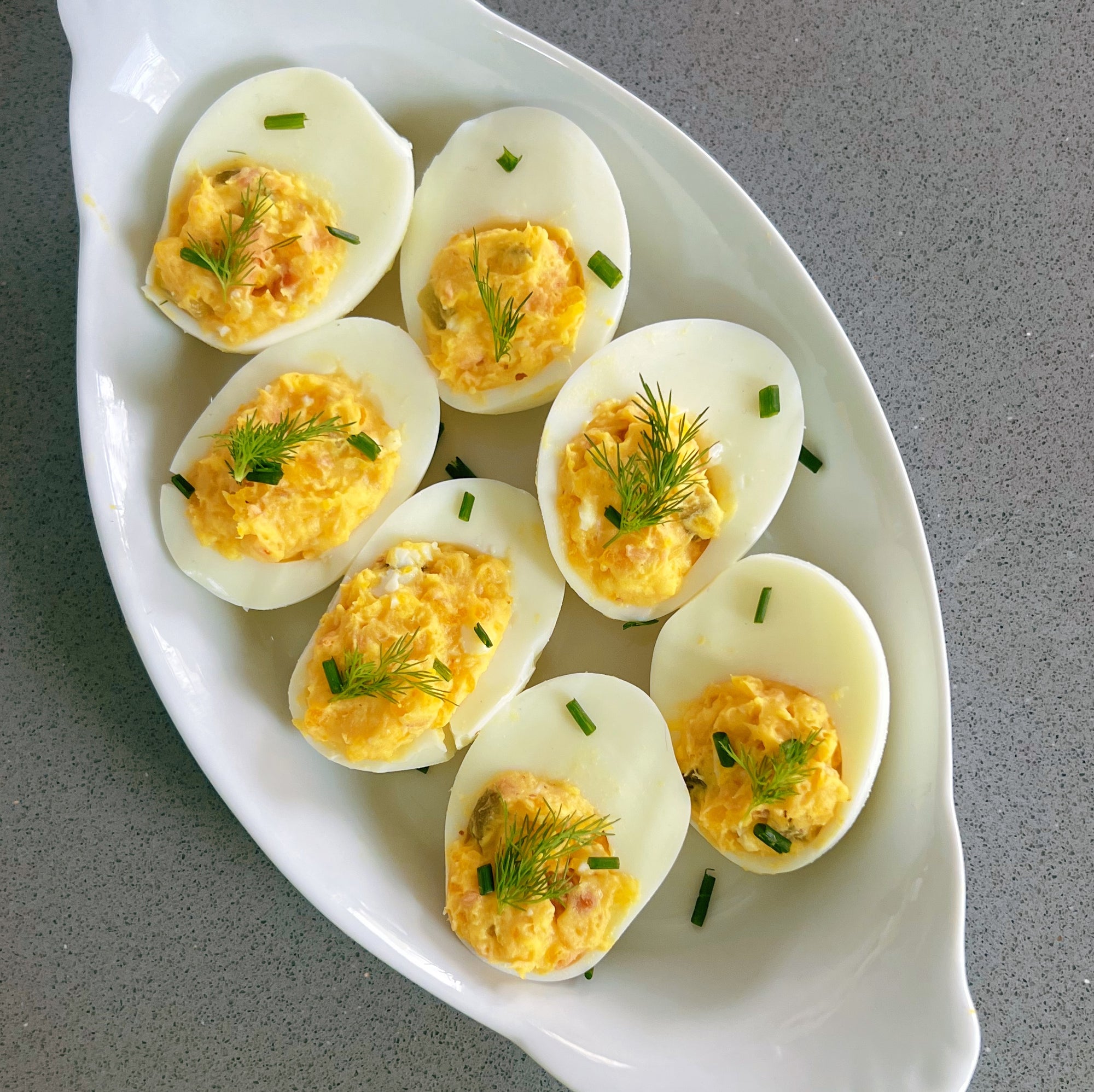 Smoked Salmon Deviled Eggs