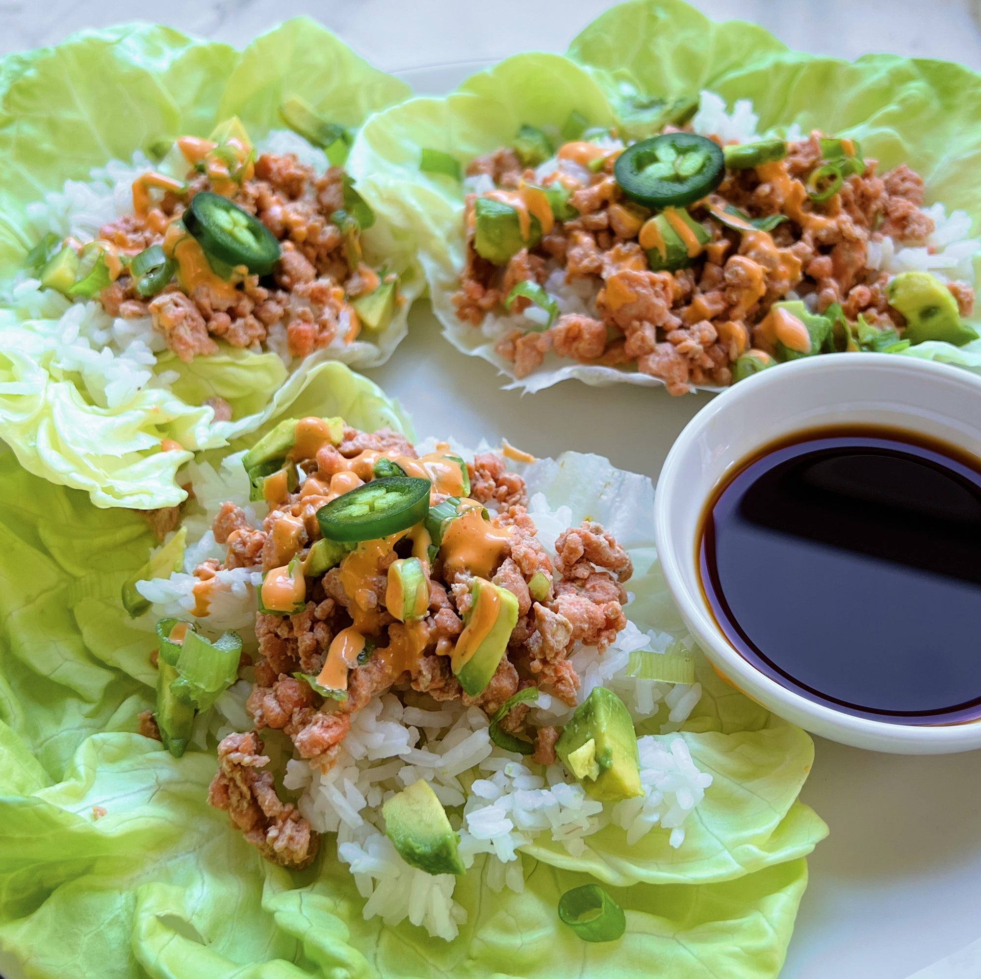 Teriyaki Salmon Lettuce Cups