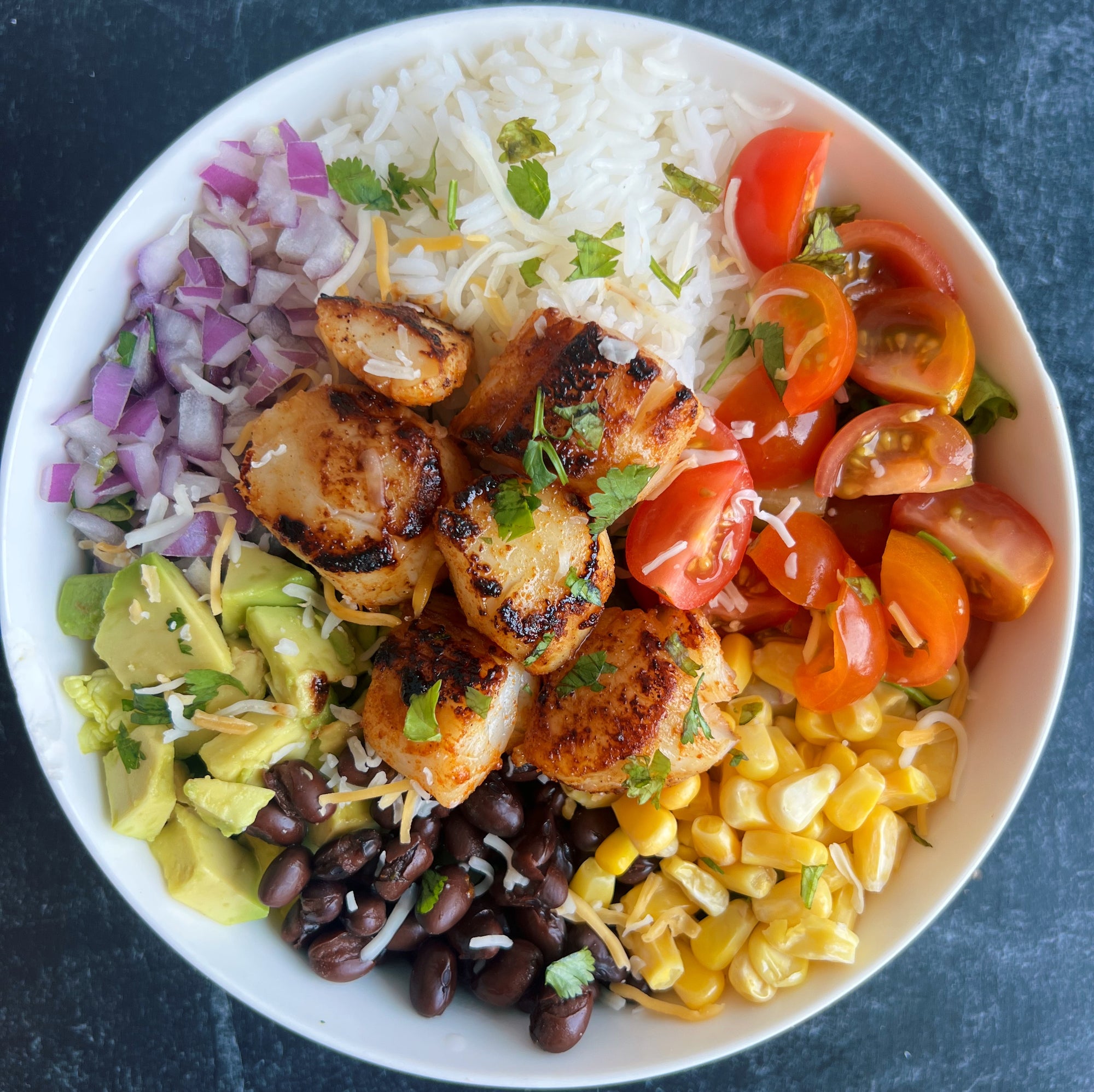 Grilled Scallop Burrito Bowl