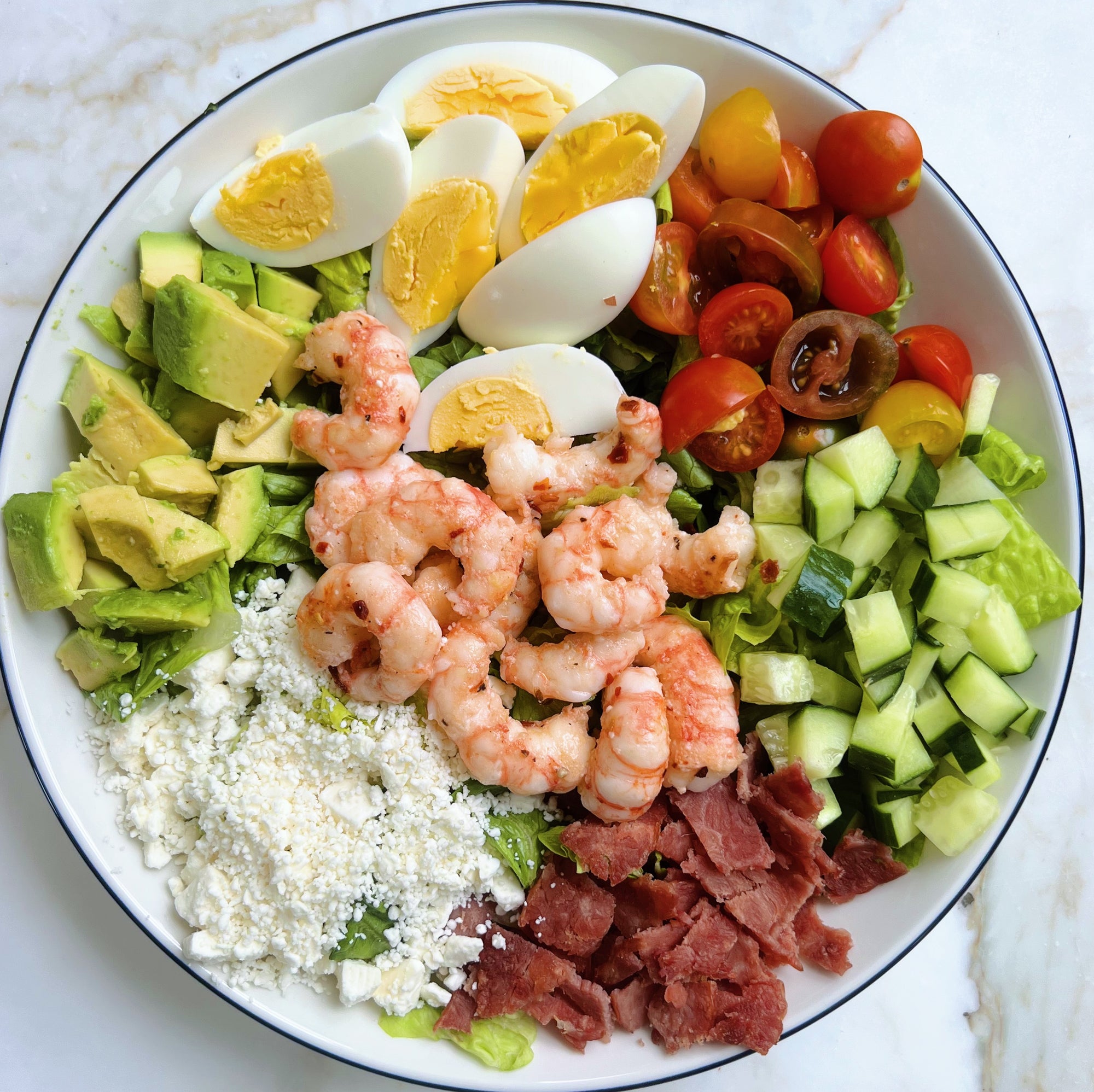 Classic Cobb Salad with Spot Prawns