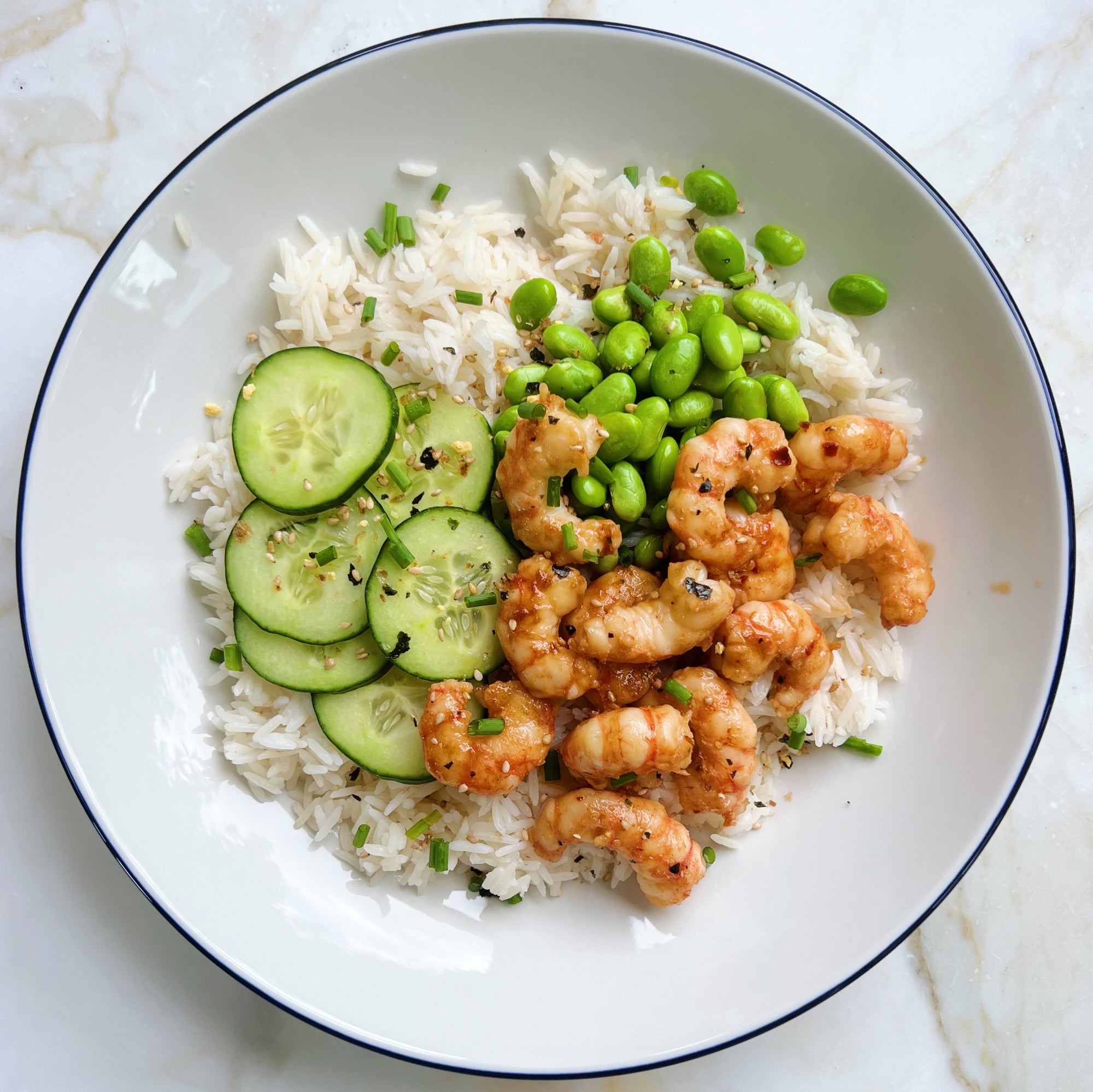 Honey Sriracha Spot Prawn Bowl