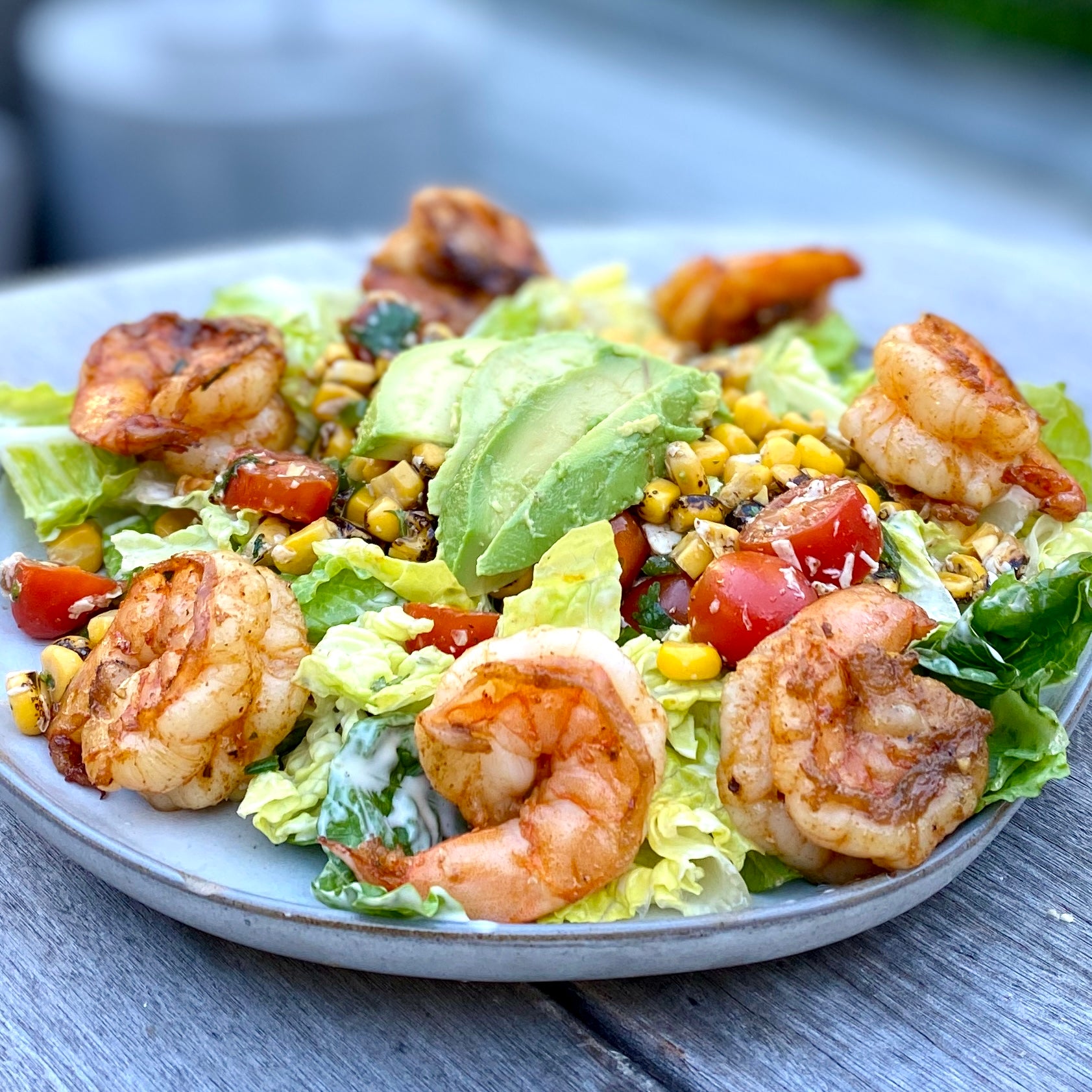 Southwestern Taco Salad with Grilled Gulf Shrimp