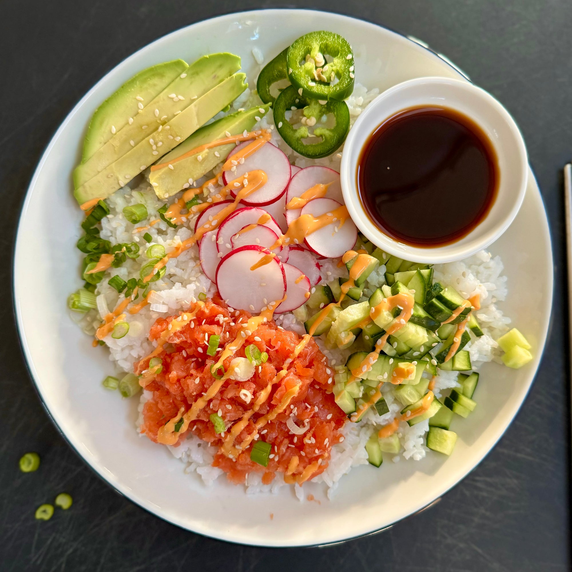 Spicy Salmon Roll in a Bowl