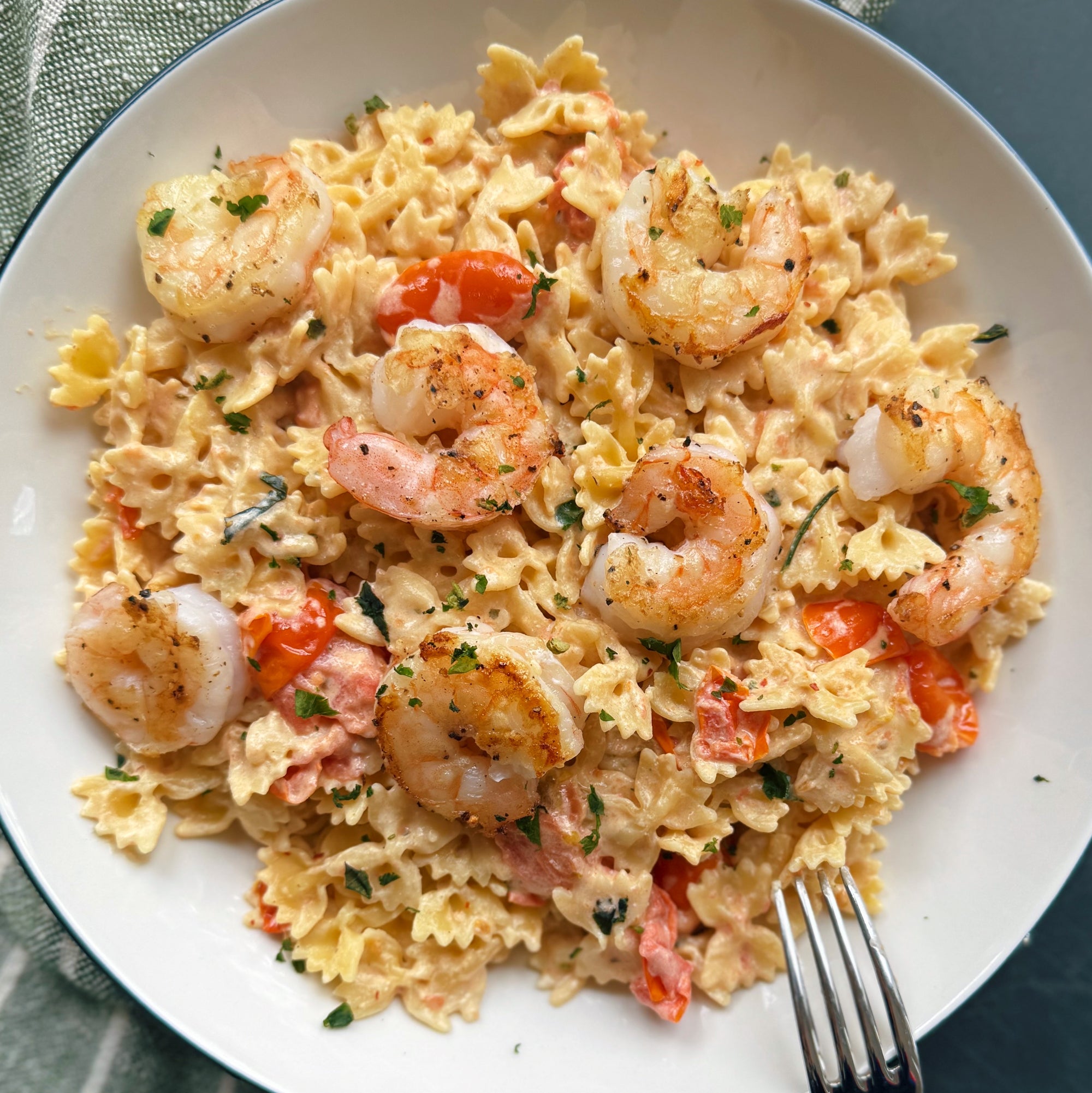 Tomato Basil Boursin Pasta with Gulf Shrimp