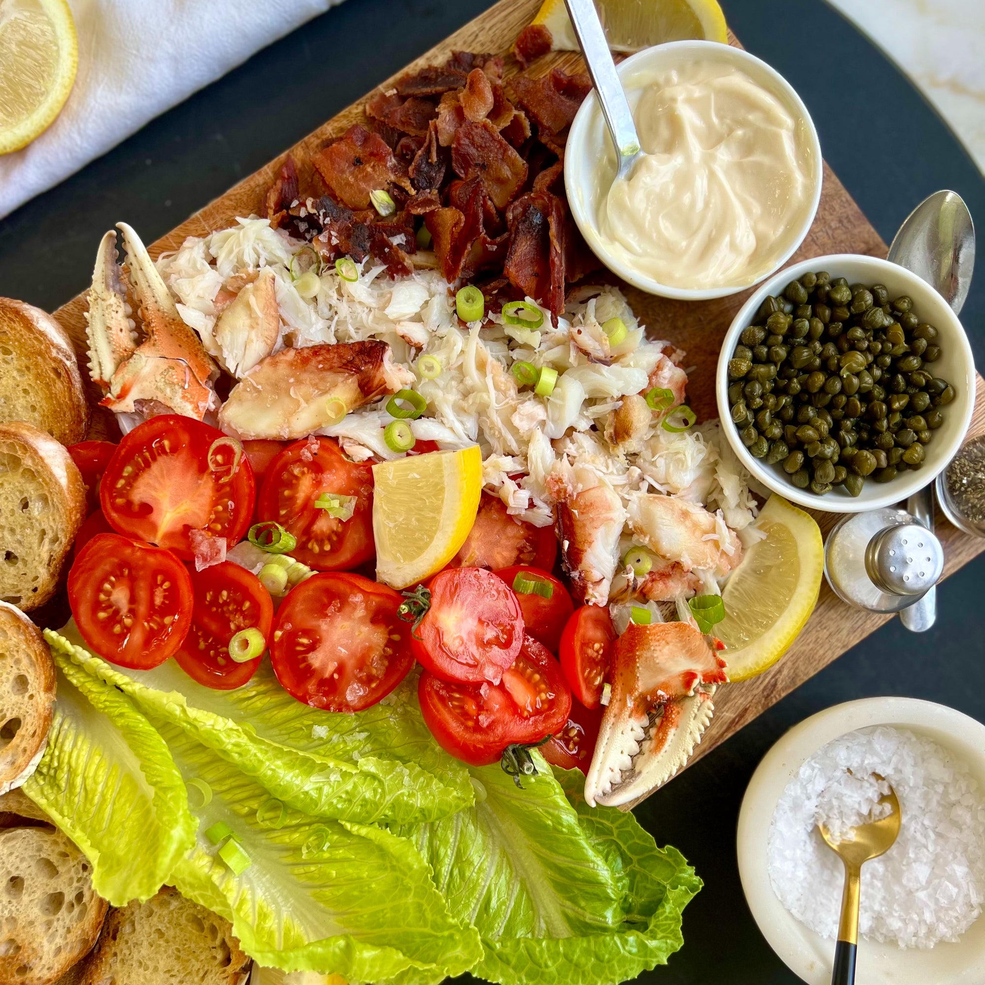 Dungeness Crab BLT Breakfast Board