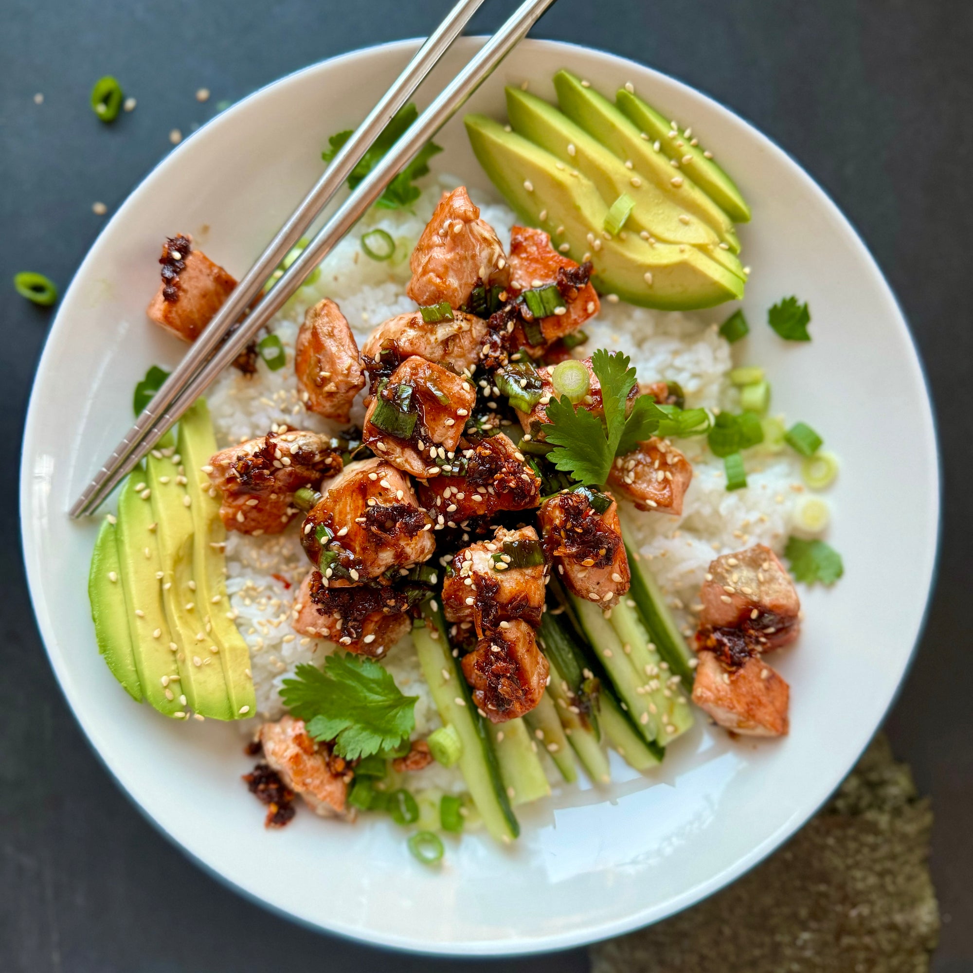 Ginger Scallion Salmon Bowl