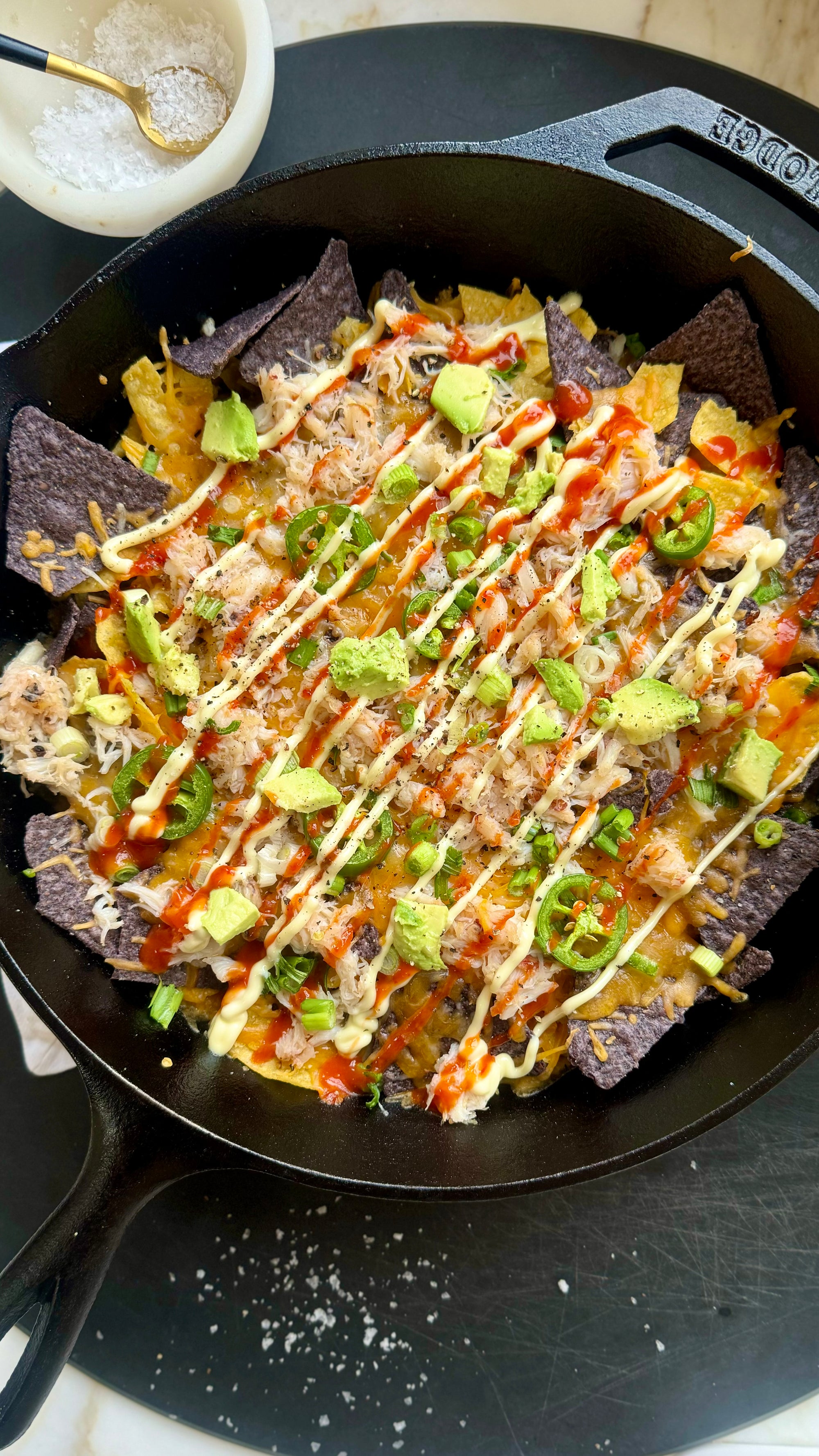 Skillet Dungeness Crab Nachos