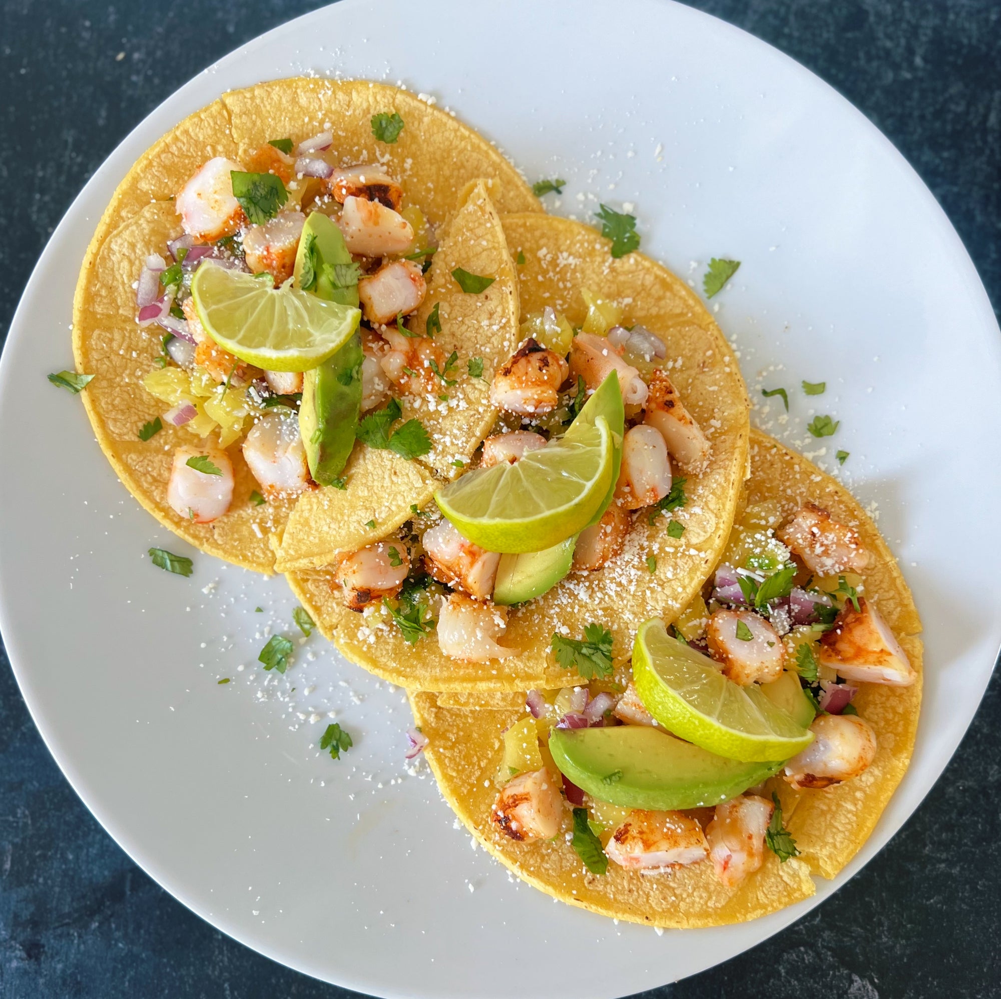 Spot Prawn Tacos with Pineapple Salsa