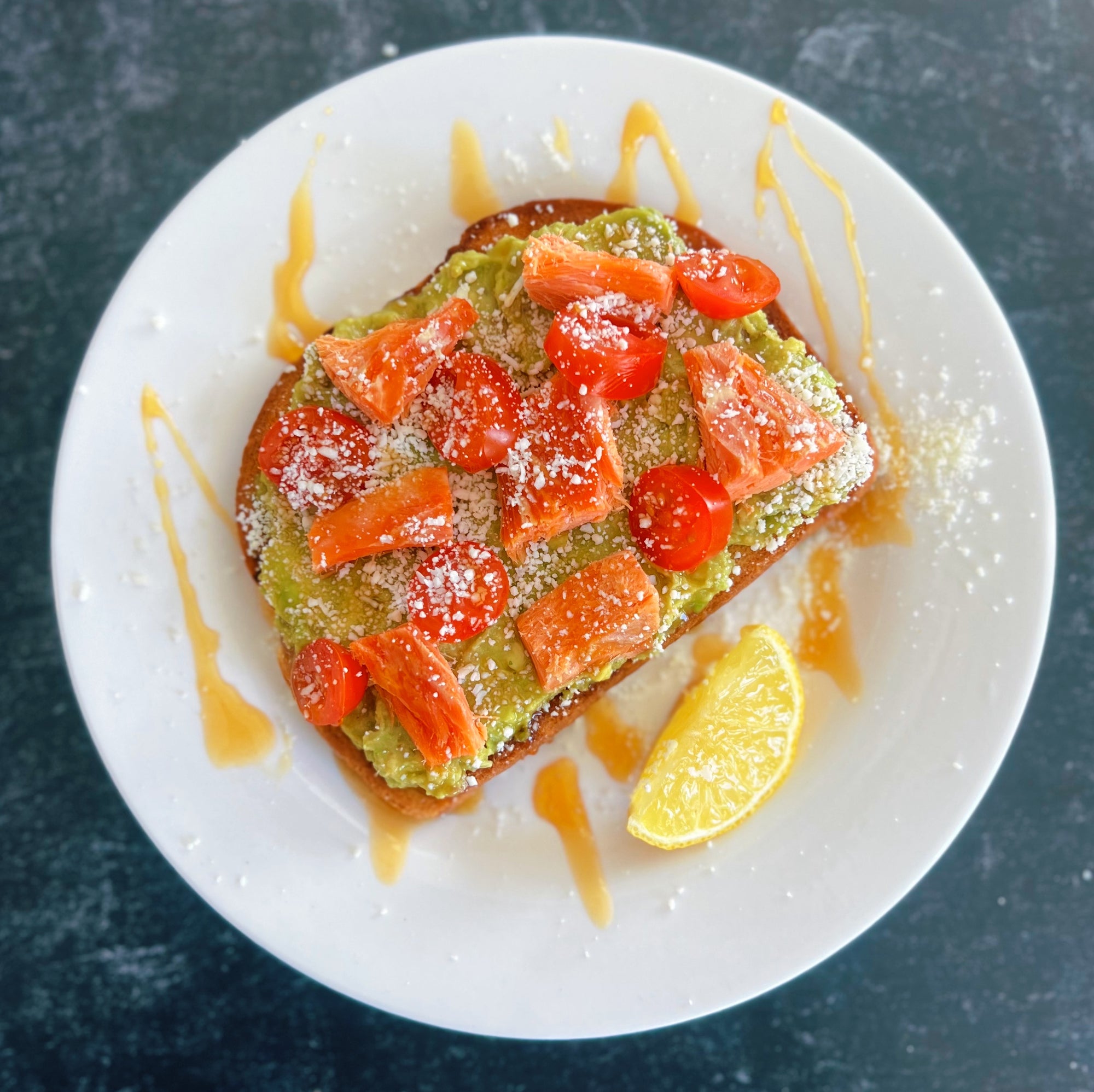 Smoked Salmon Avocado Toast with Hot Honey