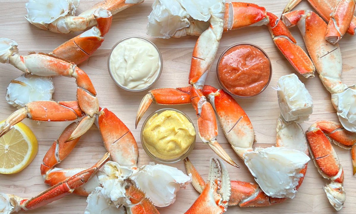 Premier Catch Dungeness Crab Snap-N-Eats™ with Dipping Sauces