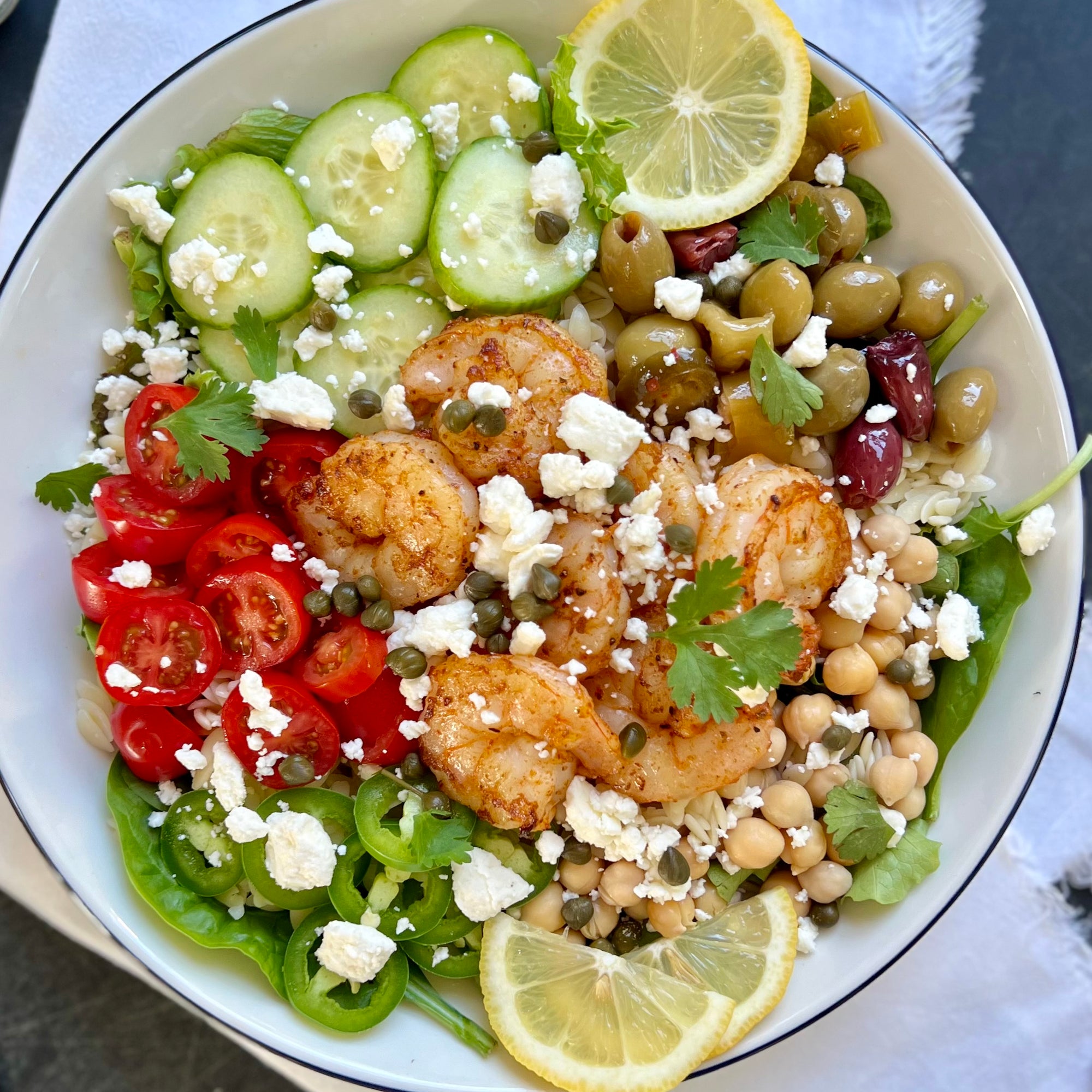 Mediterranean Shrimp Bowl with Wild Gulf Shrimp