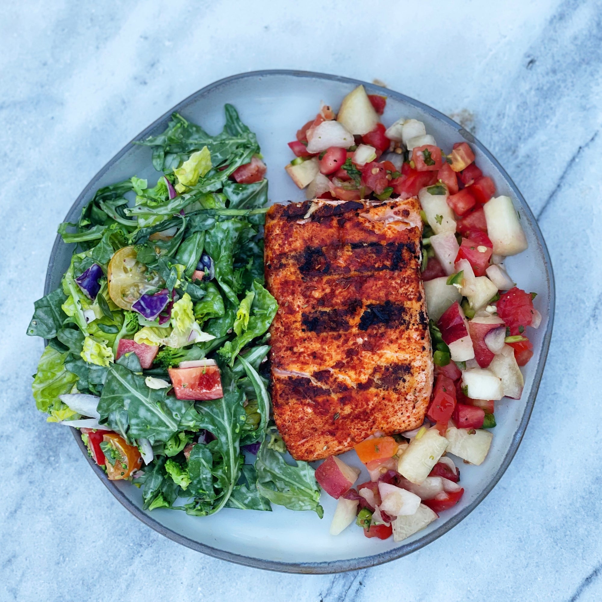 Grilled Salmon with Summer Fruit Salsa