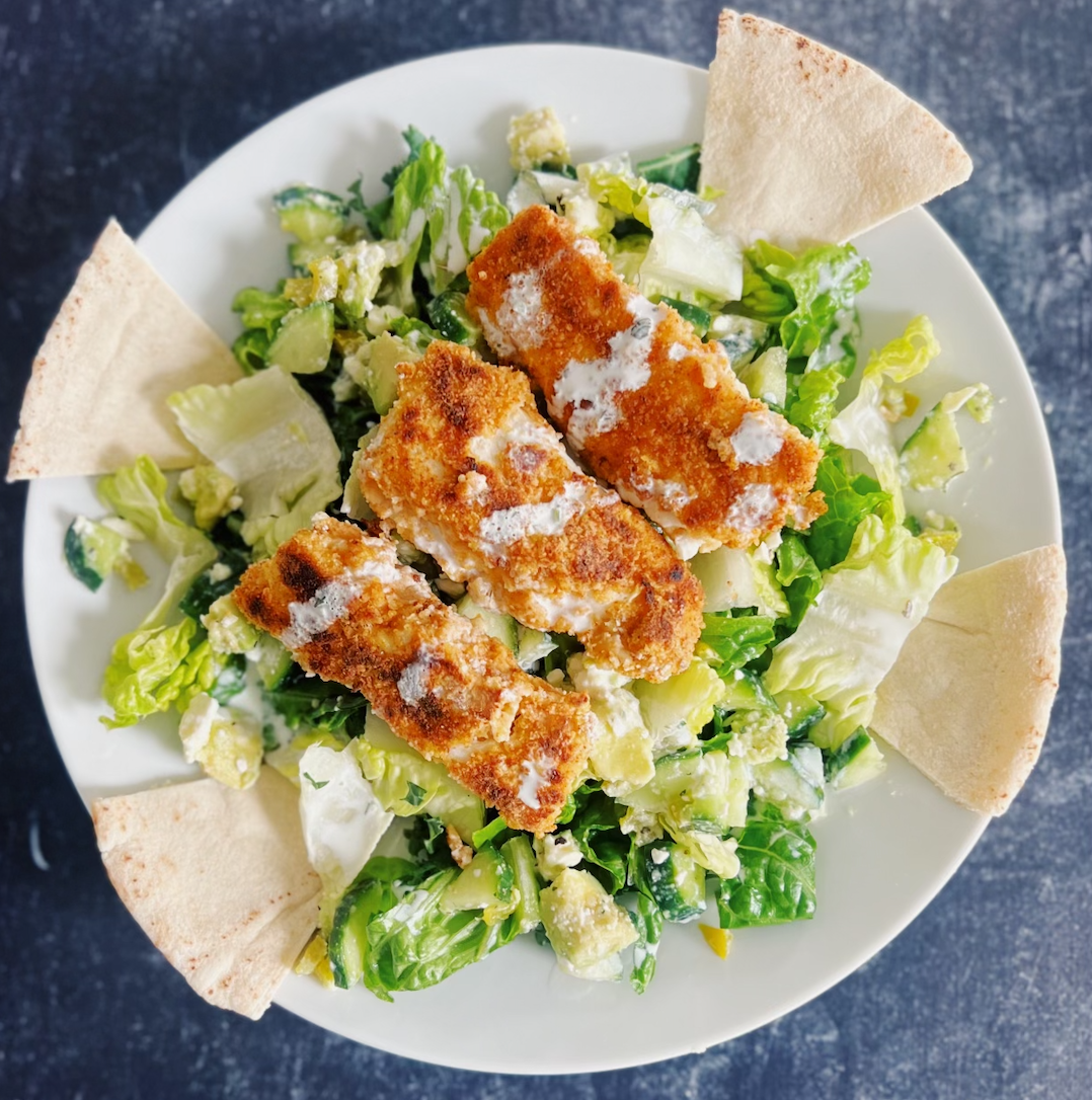 Halibut Schnitzel Bowls, Inspired by Half Baked Harvest