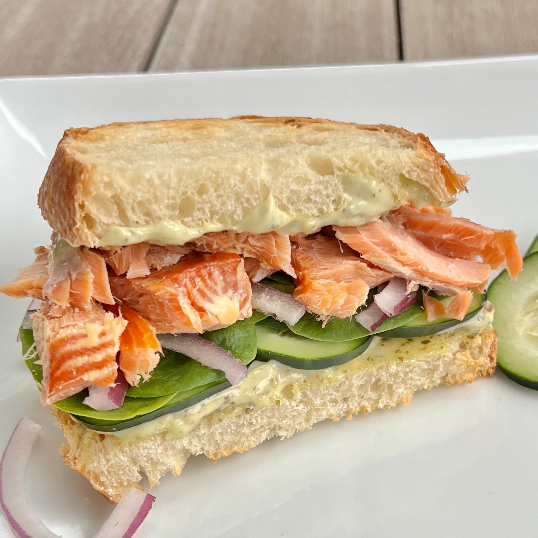 Smoked Salmon Pesto Sandwich