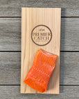 Cedar grilling plank for cooking seafood