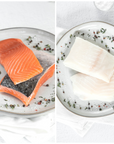 Wild caught seafood box bundle containing king salmon and halibut