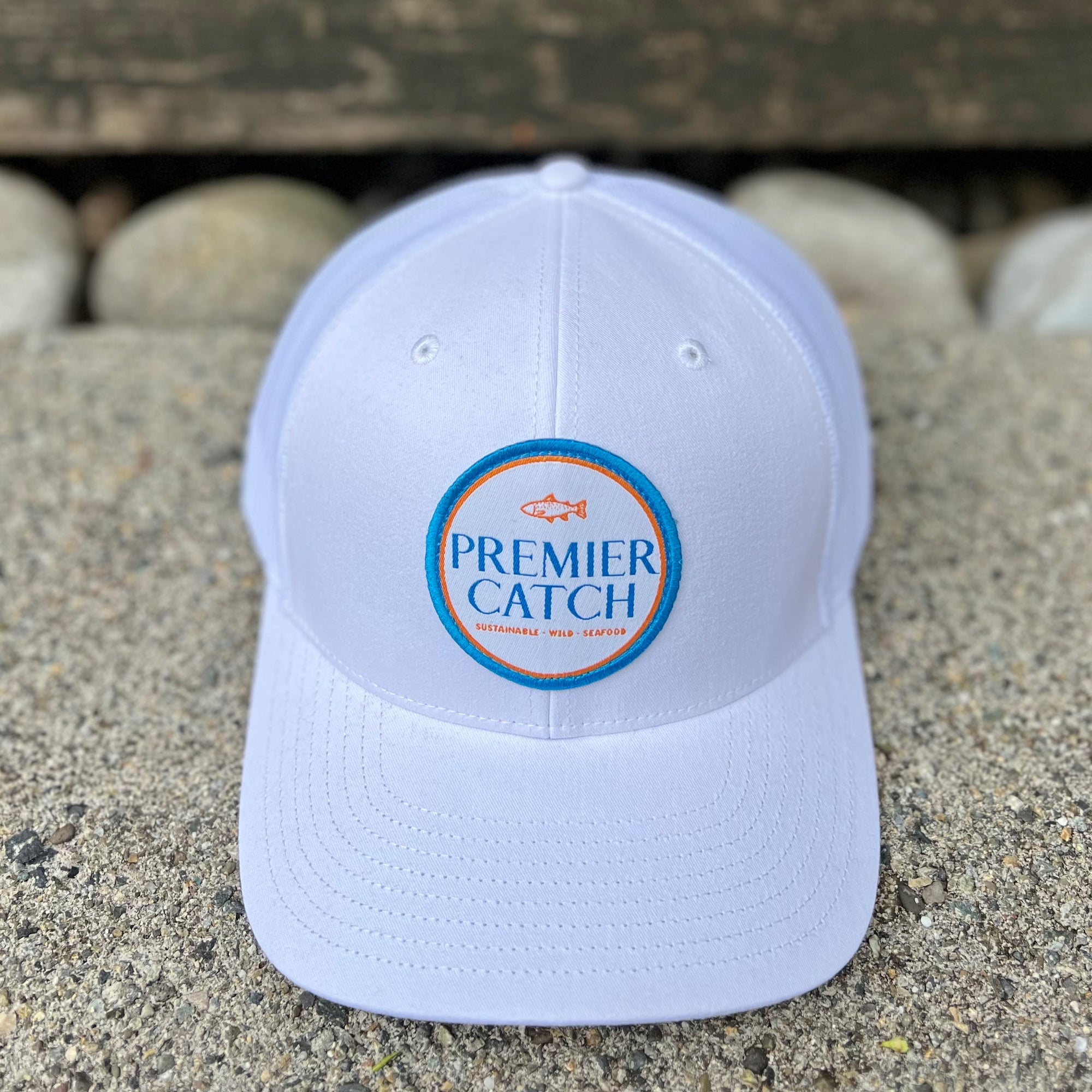 White PC trucker hat