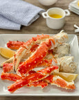 alaskan red king crab legs on plate