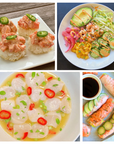 Delicious seafood dishes using sushi-grade sockeye salmon, Weathervane scallops, snow crab meat, and spot prawns.